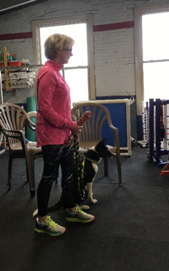 Julie Daniels with her dog