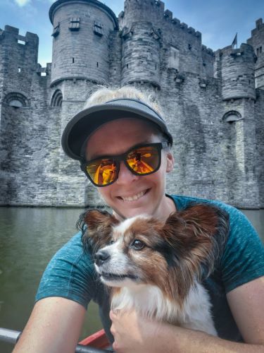 Britney Imhof and Bilbo at Gravensteen castle in Belgium 500