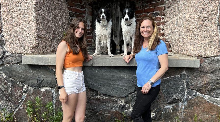 Finley and Shawna Richgels with their dogs hps