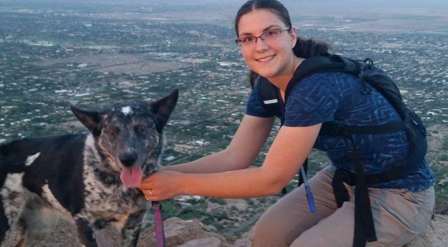 Heather Venkat DVM hiking with Luna hps