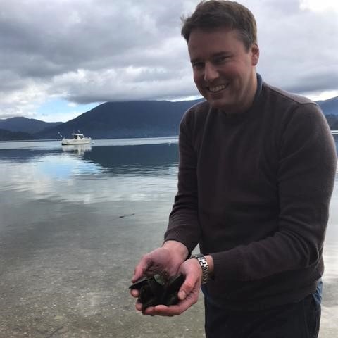 CEO John Howie visiting our sustainable bay of Green Lipped Mussel in New Zealand