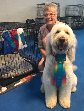 Rally- Rita Flippin and Chance with ribbons